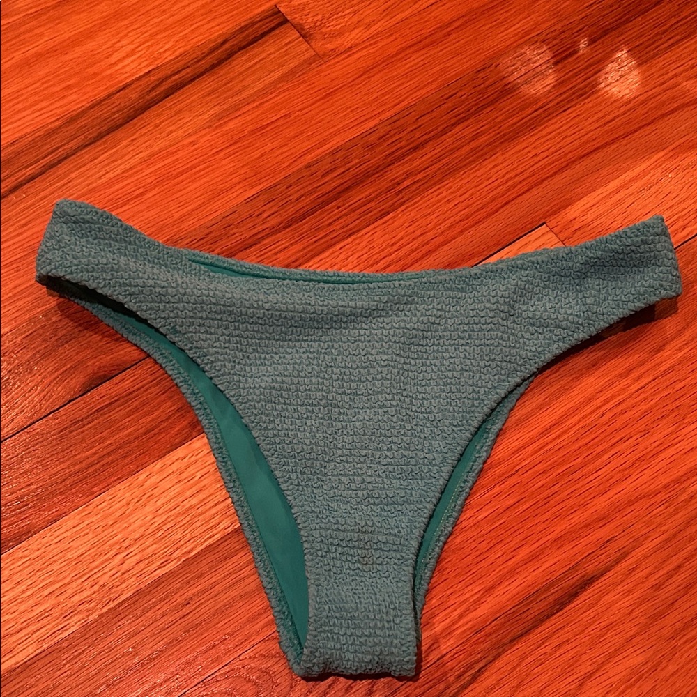 Teal Textured Bikini Bottom